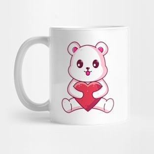 Cute polar bear sitting hugging love Mug